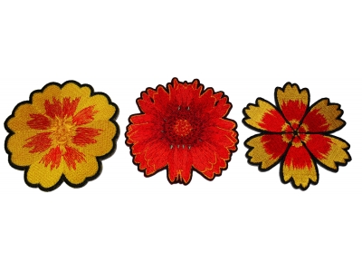 Set of 3 Orange Flower Patches