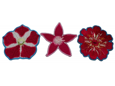 Set of 3 Pink Flower Patches