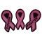 Set of 3 Pink Ribbon Patches Fighter and Survivor and Plain