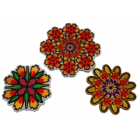 Set of 3 Pretty Colorful Flower Patches