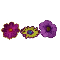 Set of 3 Purple Flower Patches