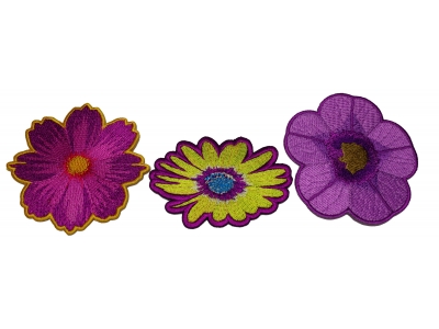 Set of 3 Purple Flower Patches