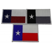 Set of 3 Texas Flag Patches in different Colors