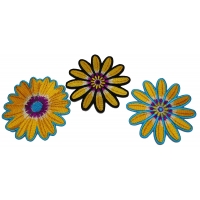 Set of 3 Yellow Flower Patches