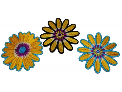 Set of 3 Yellow Flower Patches