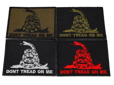 Set of 4 Don't Tread on Me Patches in different colors