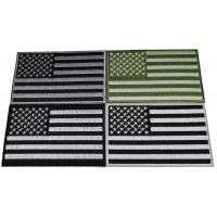 Set of 4 Monochrome American Flag Patches 5 inches