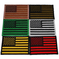 Set of 6 American Flag Patches in different Colors