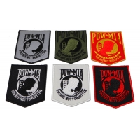 Set of 6 Different Color POW MIA Patches - Prisoners of War Missing in Action