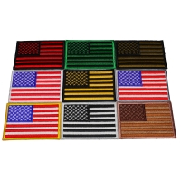 Set of 9 American Flag Patches in Different Color Combinations