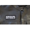 Suffering from a double dose of Original Sin Patch, Funny Saying Patches shown on leather vest