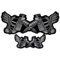 Tattoo Gun Patches With Wings Small And Large