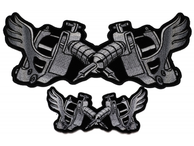 Tattoo Gun Patches With Wings Small And Large
