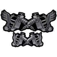 Tattoo Guns Patches Small and Large Set with and without wings