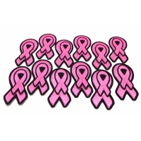 Two Dozen Pink Ribbon Patches in Bulk - 12 of each size