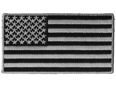 US Flag Patch Black And Gray 3.5 Inch