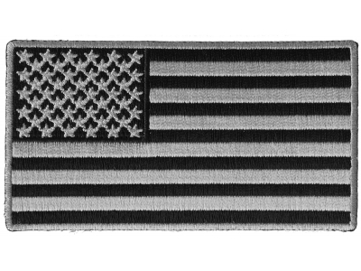 US Flag Patch Black And Gray 4 Inch