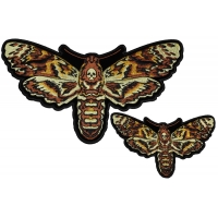 Wicked Moth with Skull Small and Large Patch Set