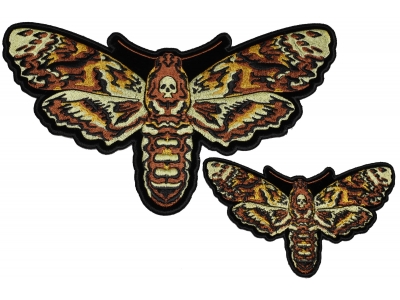 Wicked Moth with Skull Small and Large Patch Set