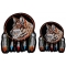 Wolf with Feathers Dreamcatcher Small and Medium Set of 2 Patches