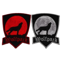 Wolfpack Patch White And Red Embroidery Over Black 2 Patches