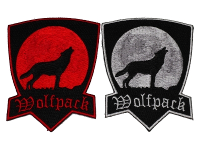 Wolfpack Patch White And Red Embroidery Over Black 2 Patches