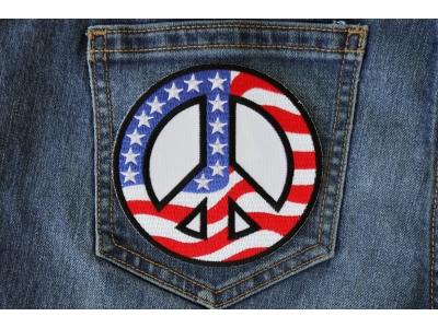 American Flag Peace Sign Patch