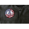 American Flag Peace Sign Patch - 4x4 inch - Embroidered Iron on Patch shown on leather vest