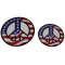 American Flag Themed Peace Sign Patch - Pack of 2 Small and Medium Size