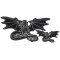 Black Dragon and Skulls Patches -2 Pack Small and Large