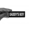 Daddy's Boy Patch shown on hand for size comparison