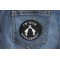 I'm Your Huckleberry Black White Iron on Novelty Patch shown on jeans