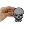 Reflective Skull Patch, Biker Skull Patches shown on hand for size comparison