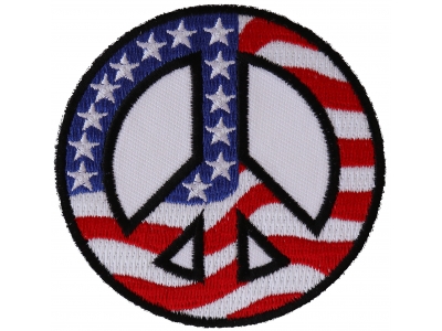 US Flag Peace Sign Patch