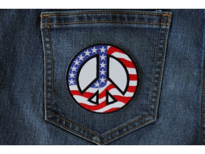 US Flag Peace Sign Patch