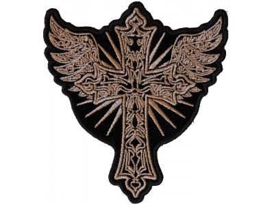 Christian Cross with Wings Patch