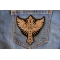 Christian Cross with Wings Patch shown on jeans