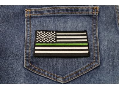 Subdued Green Stripe American Flag Patch | US Army Military Veteran Patches Subdued Green Stripe American Flag Patch | US Army Military Veteran Patches
