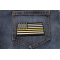 Subdued Yellow Stripe American Flag Patch | US Military Veteran Patches Subdued Yellow Stripe American Flag Patch shown on jeans