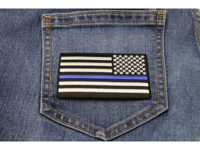 Thin Blue Line American Flag Reversed Patch | Embroidered Patches