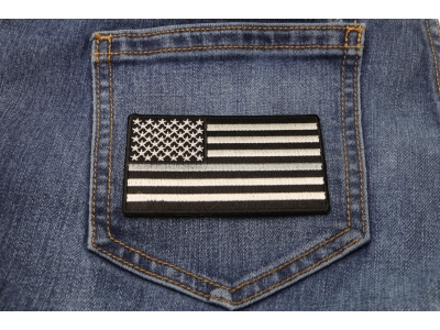 Thin Silver Line American Flag For Corrections | Embroidered Patches