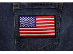 Us Flag Patch 4 Inch Black Border | Embroidered Patches