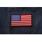 US Flag Patch 4 Inch Black Border shown on jeans