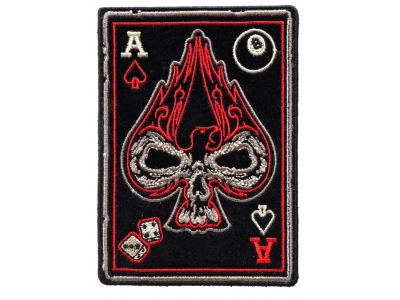 Ace Of Spades Skull Small Biker Patch | Embroidered Patches