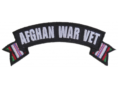 Afghan War Vet Small Ribbon Rocker | US Military Veteran Patches