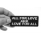 All for Love and Love for All Patch shown on hand for size comparison