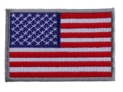 USA Black & Green Flag 3 X 2 Iron-On Patch United States Emblem White Border #8 