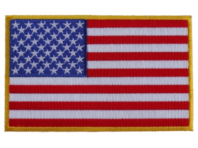 American Flag Patch with Yellow Borders