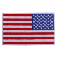 American REVERSED Flag Patch with White Borders American REVERSED Flag Patch with White Borders