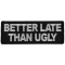 Better Late Than Ugly Funny Iron on Patch